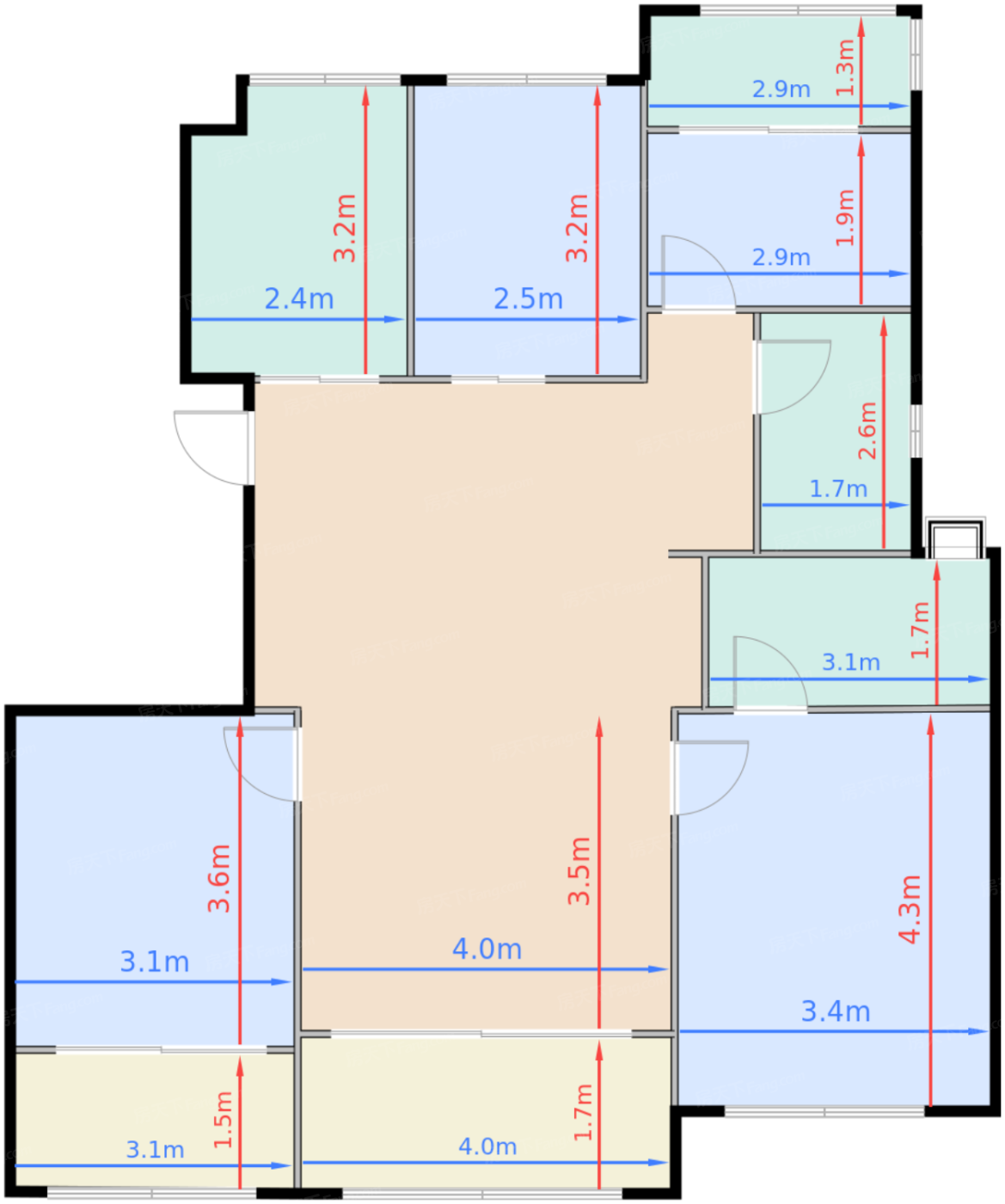 125三面宽边套户型