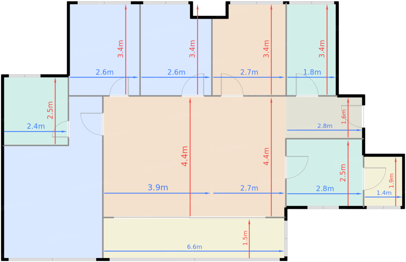 111㎡横厅四房两厅两卫