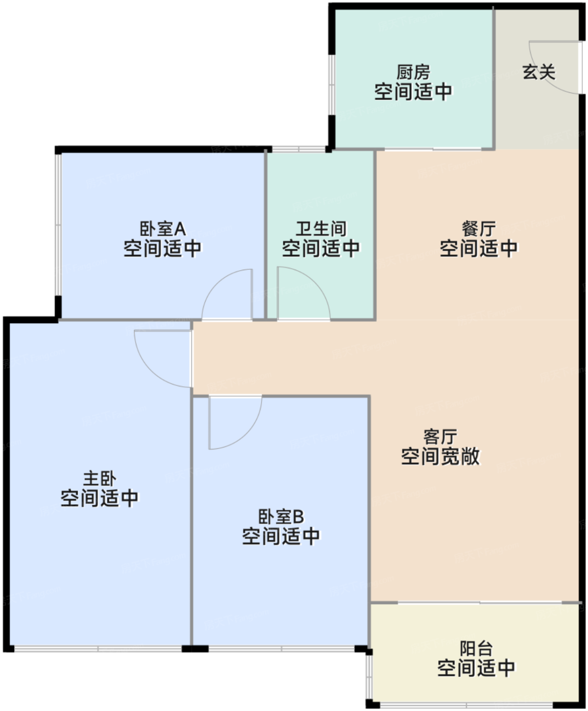 86平三室两厅一卫